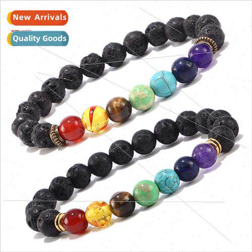 Colorful Beads Energy Volcanic Stone Agate Beads String Brac