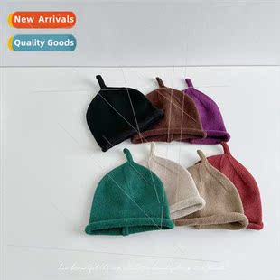 Japanese pacifier cap simple children wool cap baby fall win