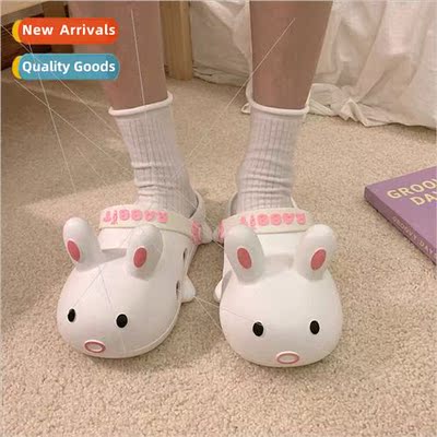 Cute cartoon rabb hole shoes students outside wear female su