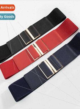 Women fashion appliquéd leather buttons elastic waistband s