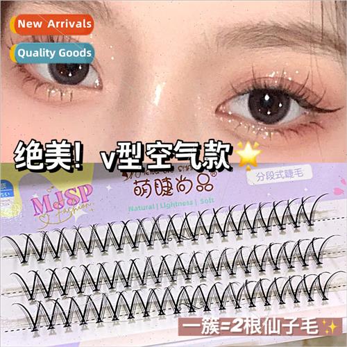 Korean Girl Group False Eyelashes V-Segmented Hard Stem Fair