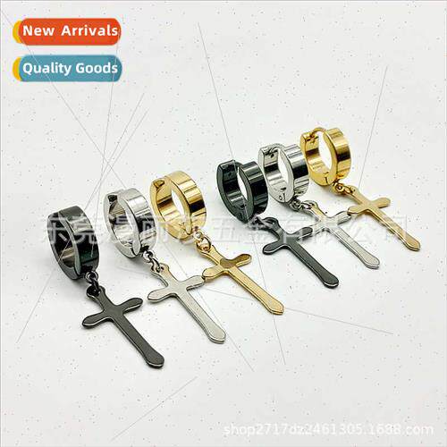 Korea creative cross without ear holes ear clip tassel earri