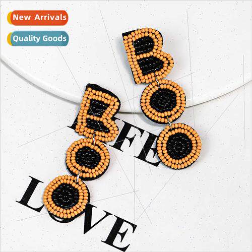 Halloween Earrings Creative BOO English Earrings Handmade DI