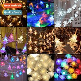 Christmas lights strings cam Solar Day snowflake