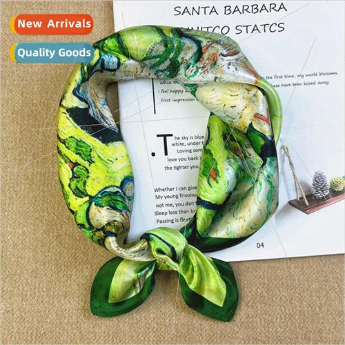 Ethnic wind mulberry silk silk scarf small square scarf fema