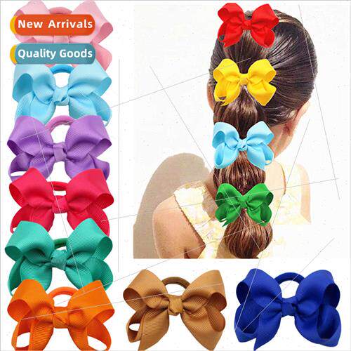 Europe Children Bowknot Leather Band Threaded Band Hair Ring