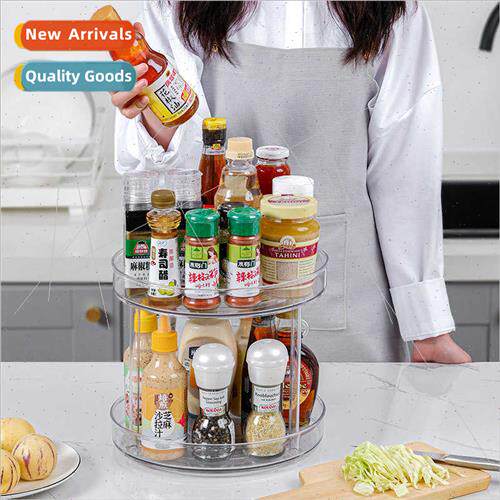 Kchen Storage Shelf Organizer Rotating Spice Rack Multifunct