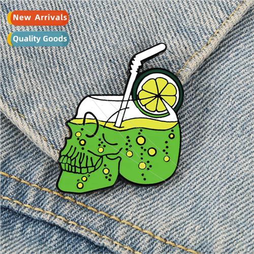 punk teapot lemonade skull brooch students nd fashion alloy