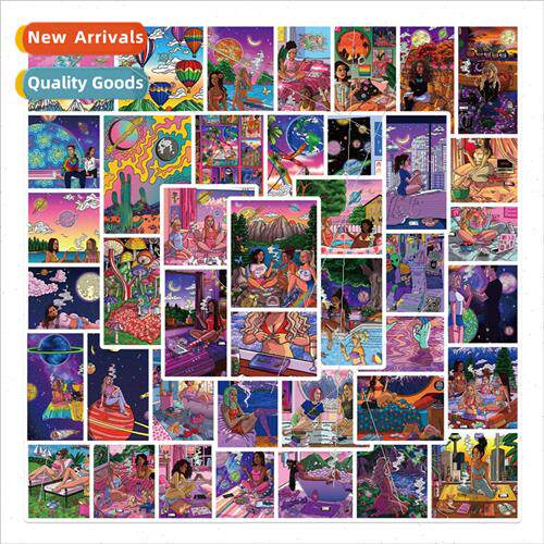 50 aesthetic art graffi stickers personalized decorative lug