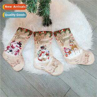 Printed Christmas Stocking Pendant Christmas Decoration Supp