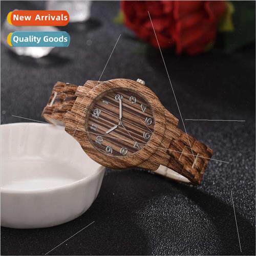 Model men women couple fashion quartz watch wood grain vinta