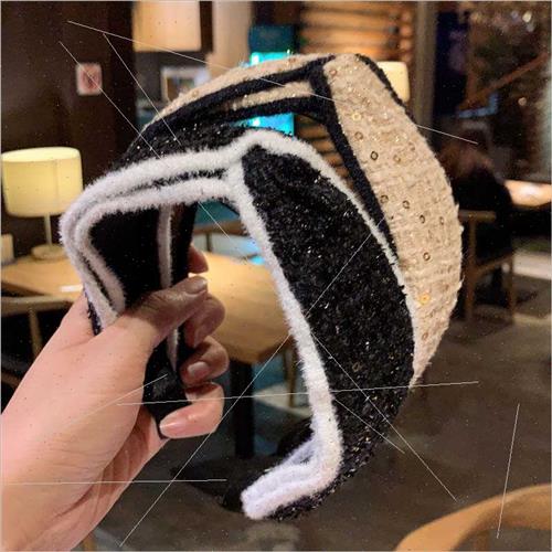 new fall winter cloth headband wide edge plush knot hair ban