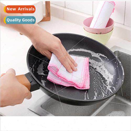 Non-stick cotton yarn dish towel thickened absorbent cleanin