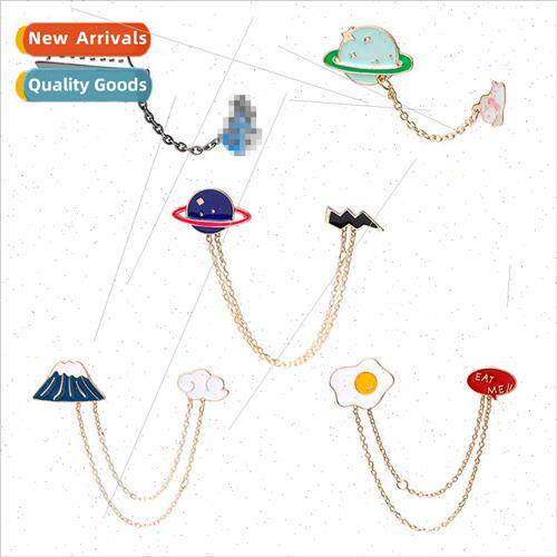 Japan new accessories planet clouds chain brooch female cute
