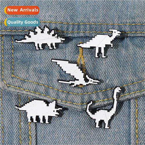 New alloy animal brooch cartoon cute black whe dinosaur shap