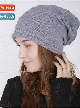 Europe Uned States ruffled horizontal lines knted wool hat s