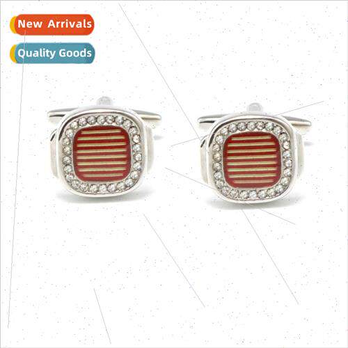Transparent red lacquer drop cufflinks French shirt men cuff