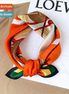 2022 new Korean  decorative fashion small silk scarf mulberr