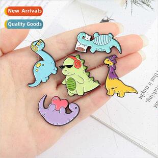 Cartoon cute cute colourful small dinosaur wearing sunglasse