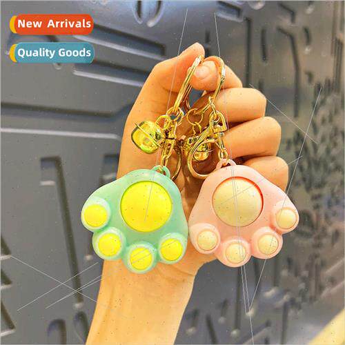 Mini cat paw cartoon bag charm key chain cute doll couple ke