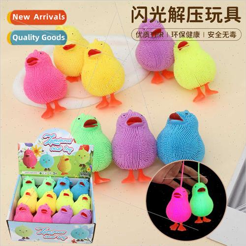 Decompression light-emting duckling fur ball pinch fun vent