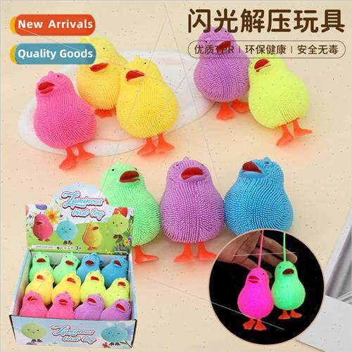 Decompression light-emting duckling fur ball pinch fun vent