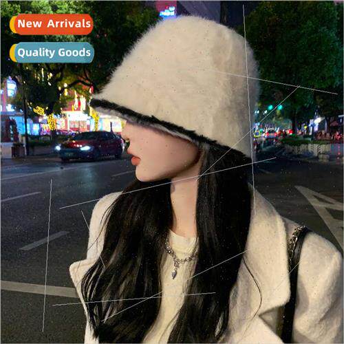 Rabb hair hat female autumn winter 2023 new black edge two-c