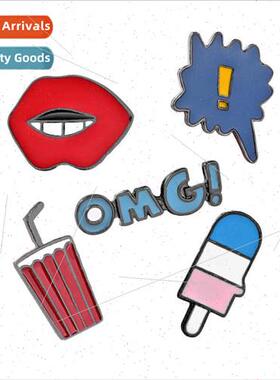 Japan Korea new Brish Omg exclamation point red lips ice-cre