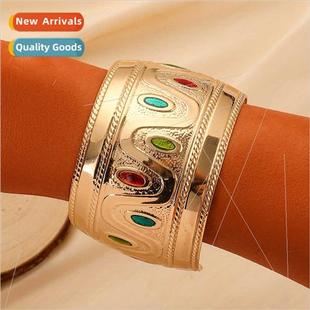 Edge Metal Ethnic Fashion Bang Colorful Wide Oil Europe Drip