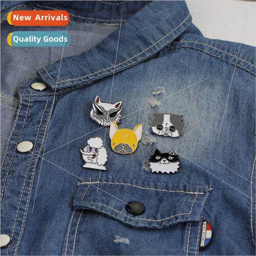 Korean  cute cartoon multiple expression dog cat brooch