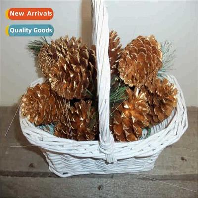 Dyed Gold lver Ponytail Pinecone Christmas Decoration Dried