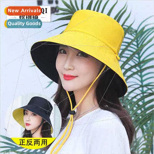 Spring summer sun-shading double-sided beach hat ladies out