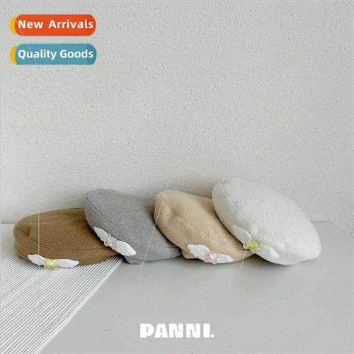 Coarse tweed children beret fall  Korean fashion angel wings