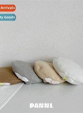 Coarse tweed children beret fall  Korean fashion angel wings