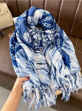 terary intellectual ethnic fringe  spring fall cotton scarf