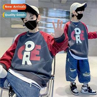 fashion cotton boys fall large new middle Children sweater
