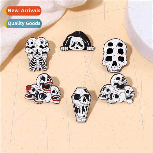 New creative horror skull alloy brooch Halloween clothes bag