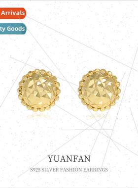 925 silver retro sunflower earrings female ins cold wind Eur