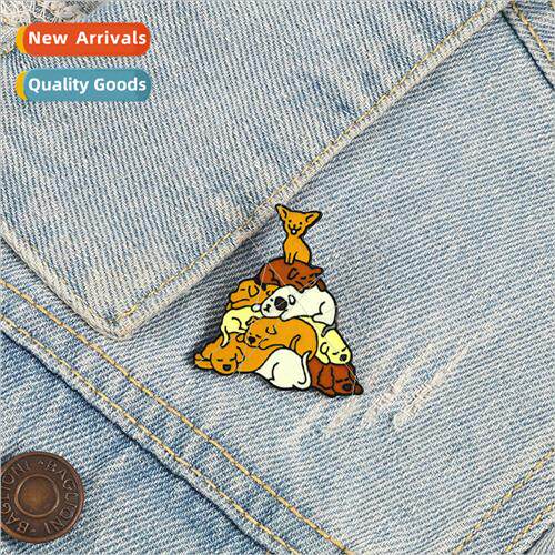 Japan Korea creative alloy badge husky chihuahua dog pile ca