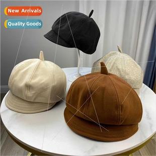 cap children autumn Small hchhiking octagonal Korean brim