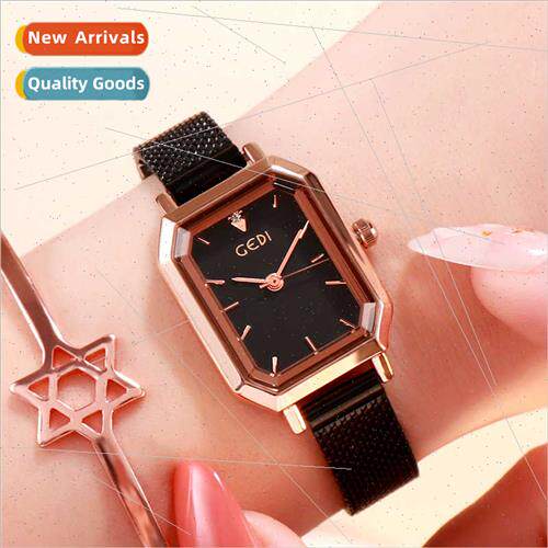 mple versatile casual watch women square retro mesh strap wr