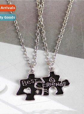 Necklace Women gsaw Heart Diamonds Girlfriends Collarbone Ch