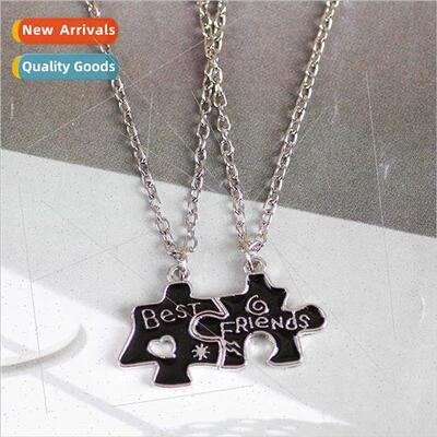 Necklace Women gsaw Heart Diamonds Girlfriends Collarbone Ch