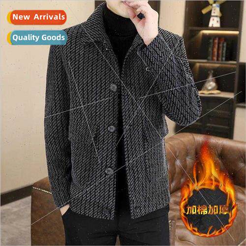 Lapel gold mink jacket men business casual Korean  cotton th