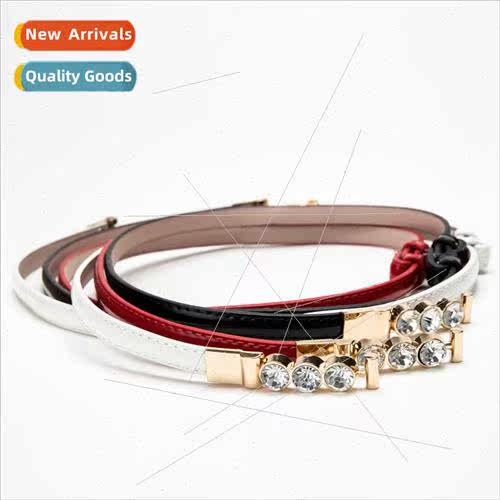 Fashion Faux Leather Women Belt Inlaid noble rhinestones Buc