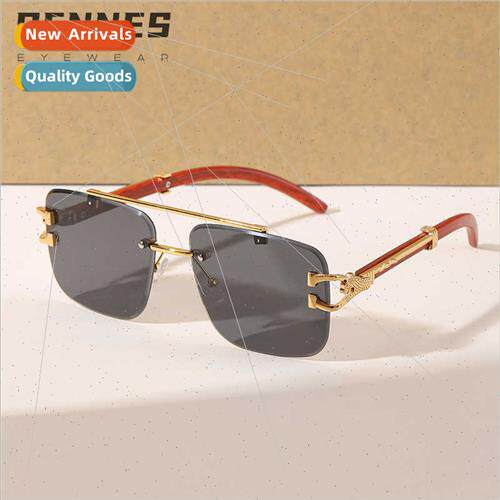 new wood grain whe head sunglasses women men double beam cut