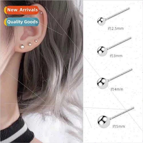 S925 earrings female silver anti-allergy ear rod to raise ea