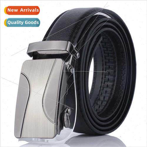 Network Men Automatic Buckle Belt Iron Piece Buckle PU Belt