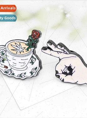 accessories rose coffee cup OK gesture punk interesting broo