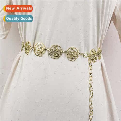 Europe flowers metal waist chain female fine chain accessori